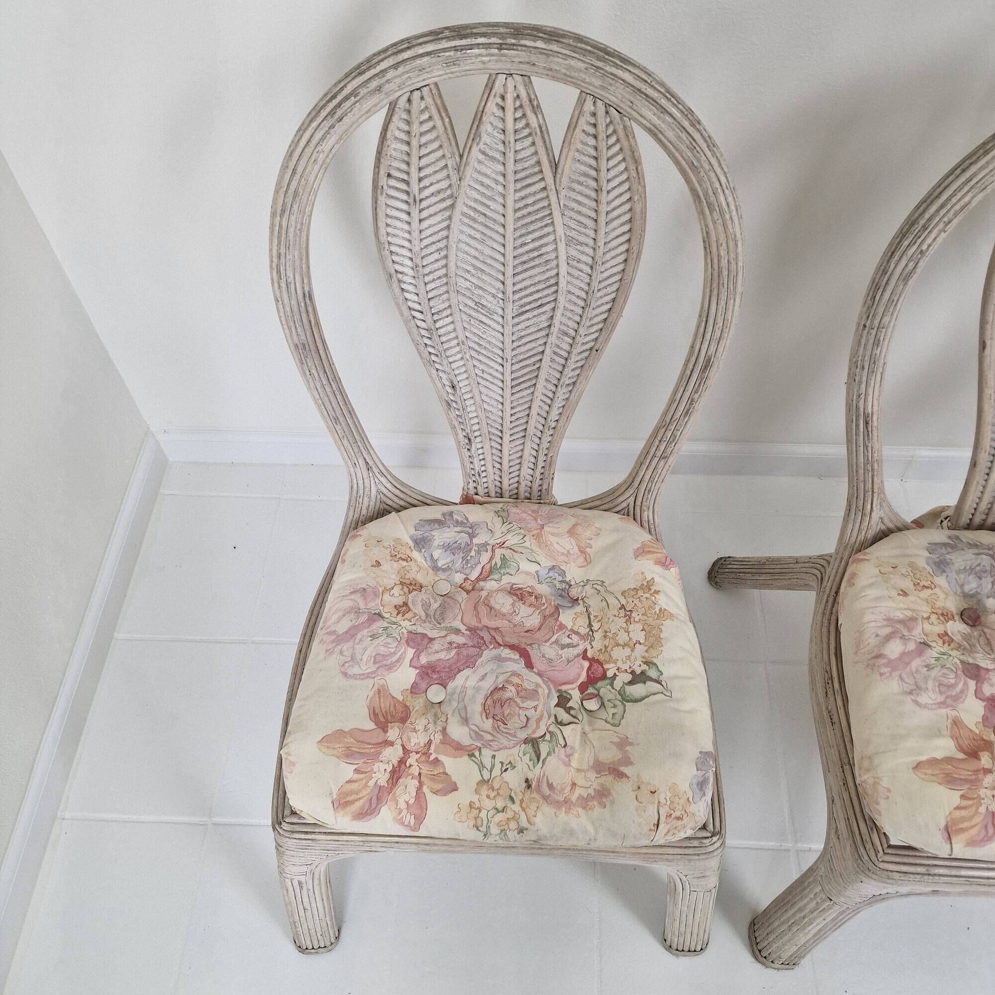 Set of 4 Vintage 'Palm Leaf' Chairs by Vivai del Sud – Hollywood Regency