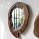 Set of 2 organic brutalist mirrors wood 1950s