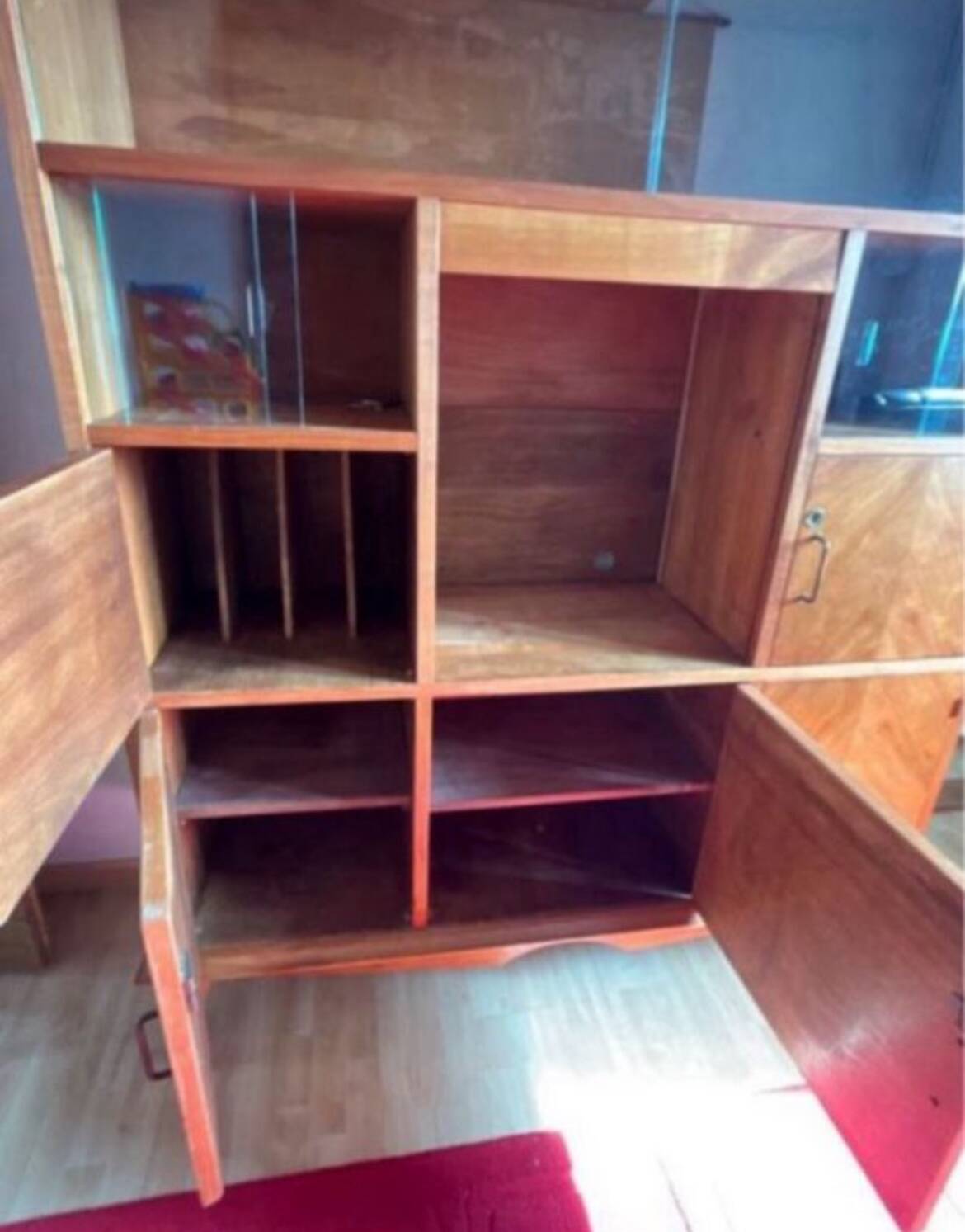 Bookcase display case vintage shelf 1950/60