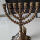 Menorah/Hebrew candlestick with 7 branches/Hanuka. Signed Holon Israel. 17 x 15.5 cm