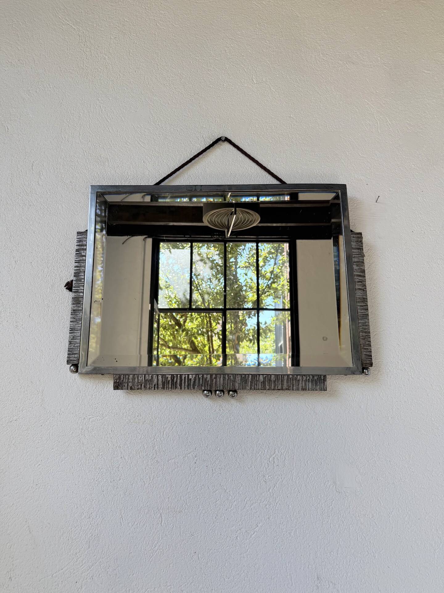 Art Deco silver-plated metal mirror 1930