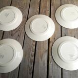 Set of 5 small old plates signed Badonviller