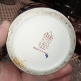 Superb Gien amphora vase with peonies (period 1960 - 1971)