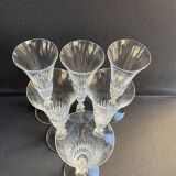 6 Saint Louis champagne flutes cut Lozère service stamped