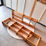 Lot de deux étagères en bois (pin) murales