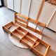 Set of two wooden (pine) wall shelves