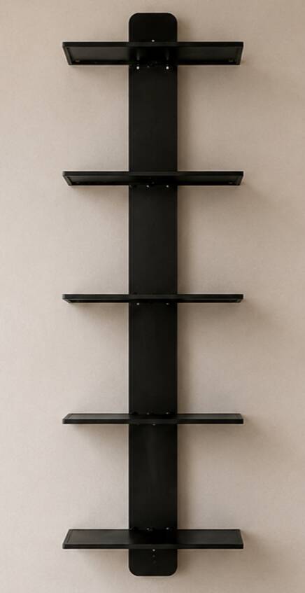 Brown lacquered welded steel wall shelf - Sleek / minimalist design