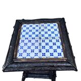 Folk art stool – circa 1890-1900. Rattan & ceramic