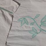 Drap ancien lin coton broderie 268X207