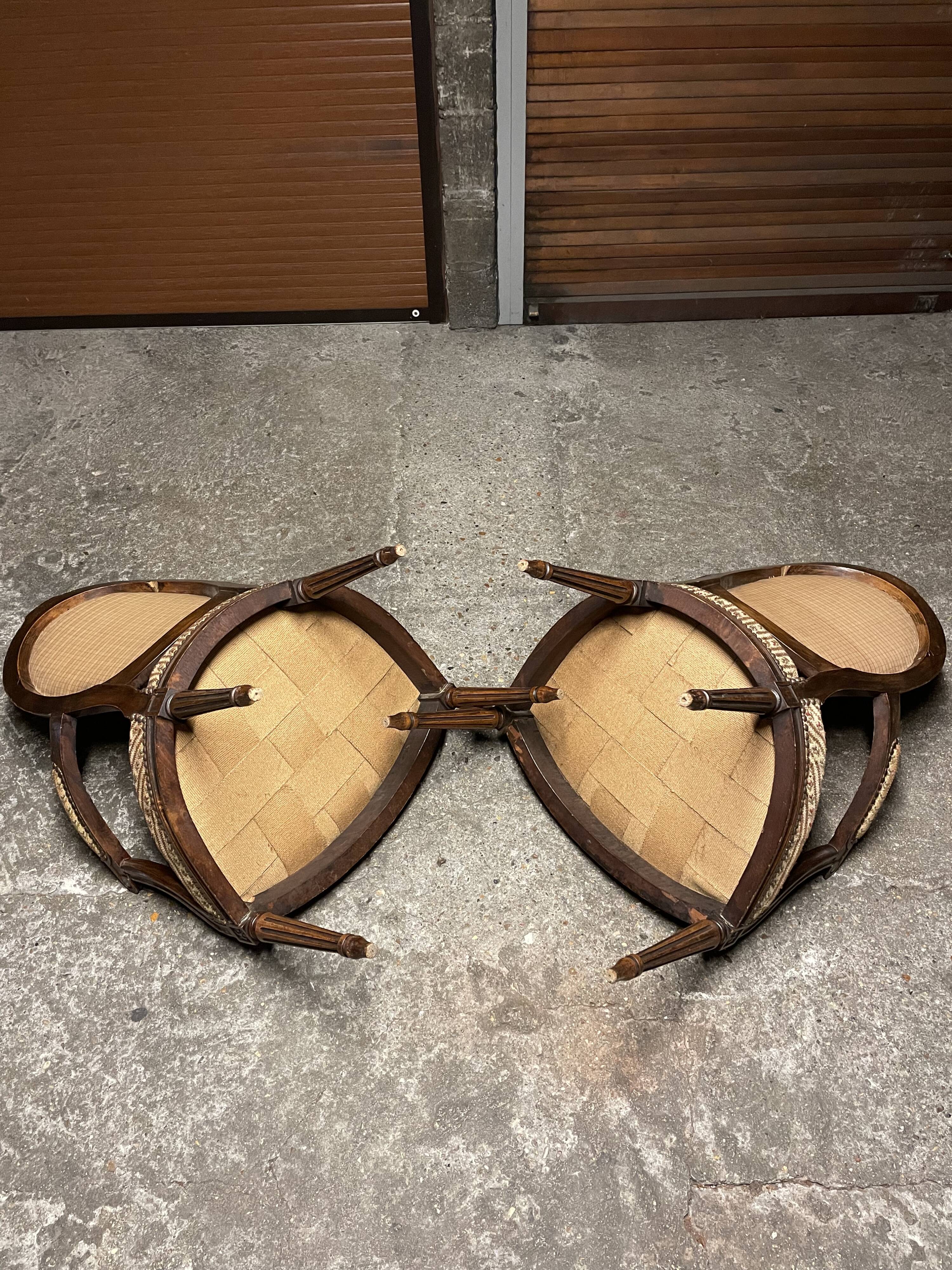Paire de fauteuils bergère Louis XVI