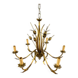 Gilded metal chandelier, Italy, circa 1950