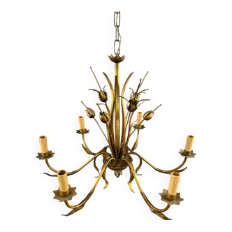 Gilded metal chandelier, Italy, circa 1950