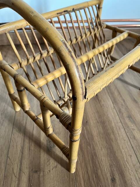 Rattan magazine rack