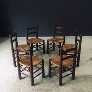 French Provincial Dining Chairs by Charles Dudouyt, France, 1940s, Set of 6