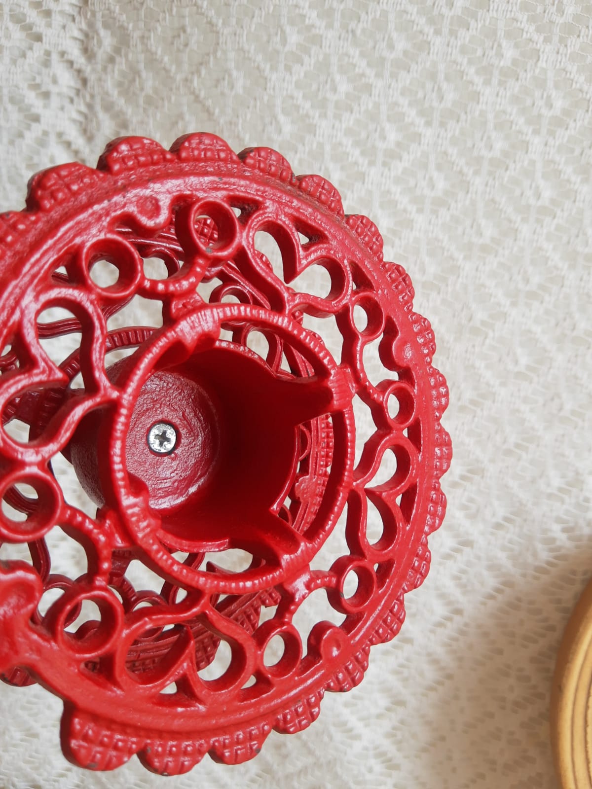 iron candle holder vintage red cellar rat