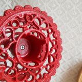 iron candle holder vintage red cellar rat