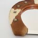 Vintage 1970s cowhide horseshoe mirror