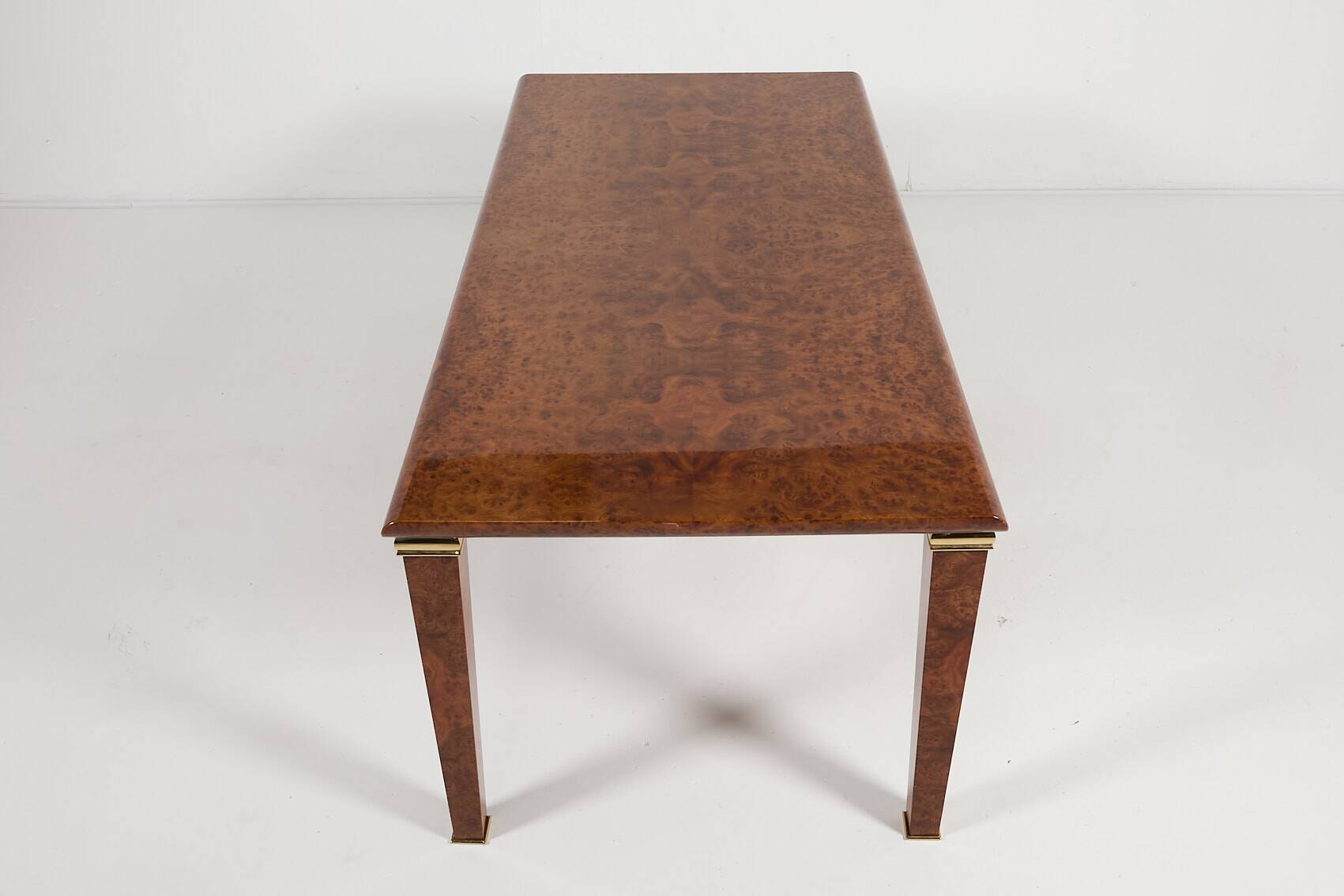 Vintage italian burl wood dining table from gdm, 1980’s