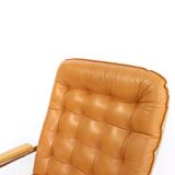 Leather and chrome armchair 70s