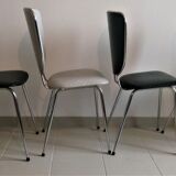 Set of 4 chairs welded skai skai black and white