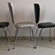 Lot de 4 chaises  soudexvinyl skai gauffré noir et blanc