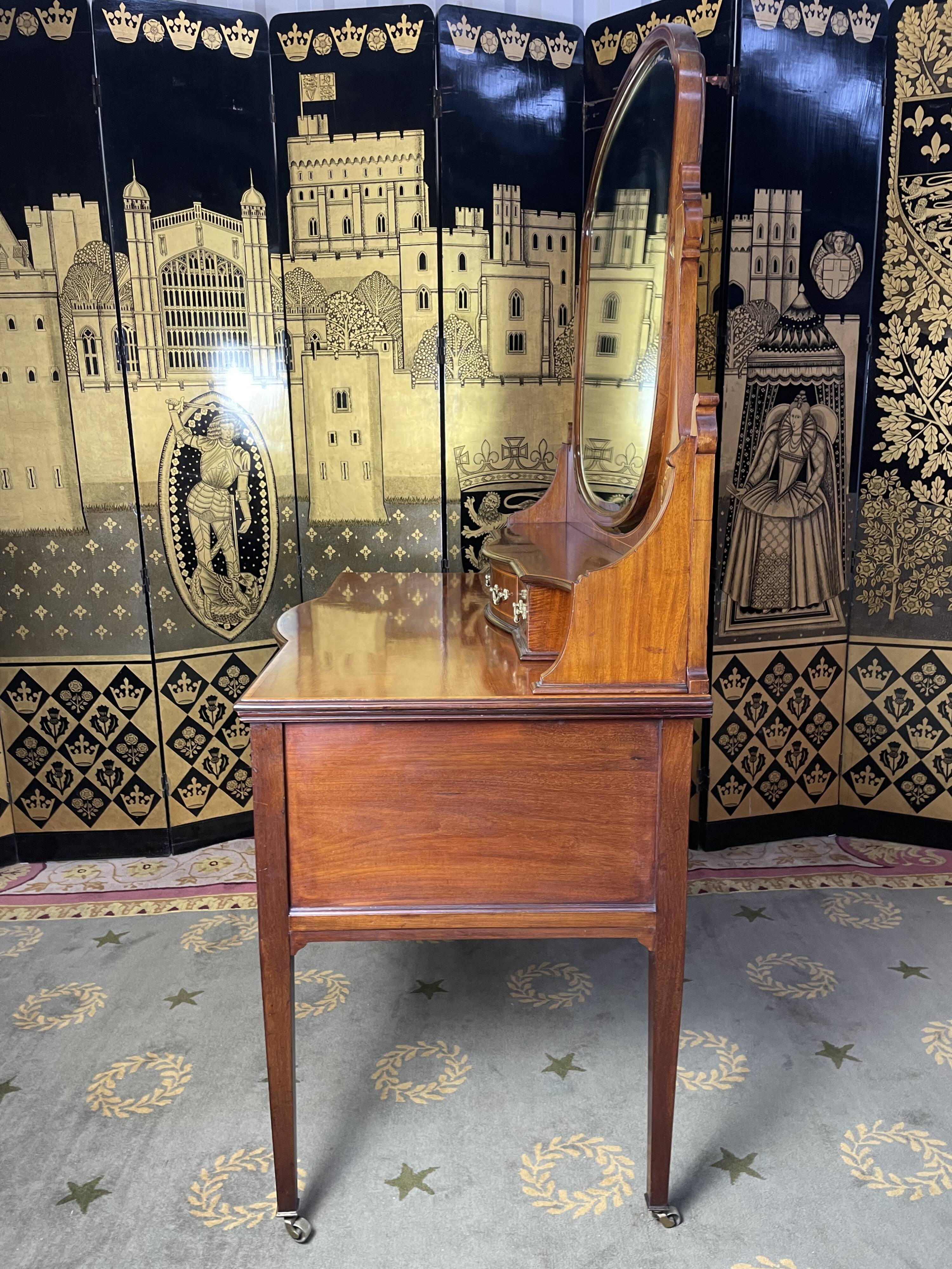 Restored mahogany English dressing table