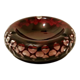 Cut Overlay crystal ashtray Bohemian crystal factory with three notches cigarettes