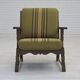 Années 1970, paire de fauteuils danois, mobilier vert d'origine en laine, bois de chêne.