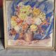 Old painting representing a bouquet of flowers