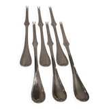 6 silver-plated metal lobster picks by Christofle Malmaison, 18cm