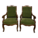 Paire de fauteuils Napoleon III en acajou