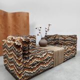 Vintage 2 seater modular sofa seating elements 'Missoni style'