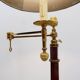 Library or reading floor lamp in brass and wood, mid-20th century.