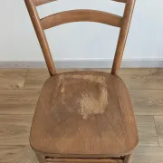 Vintage patina Luterma curved wood bistro chair – Antique