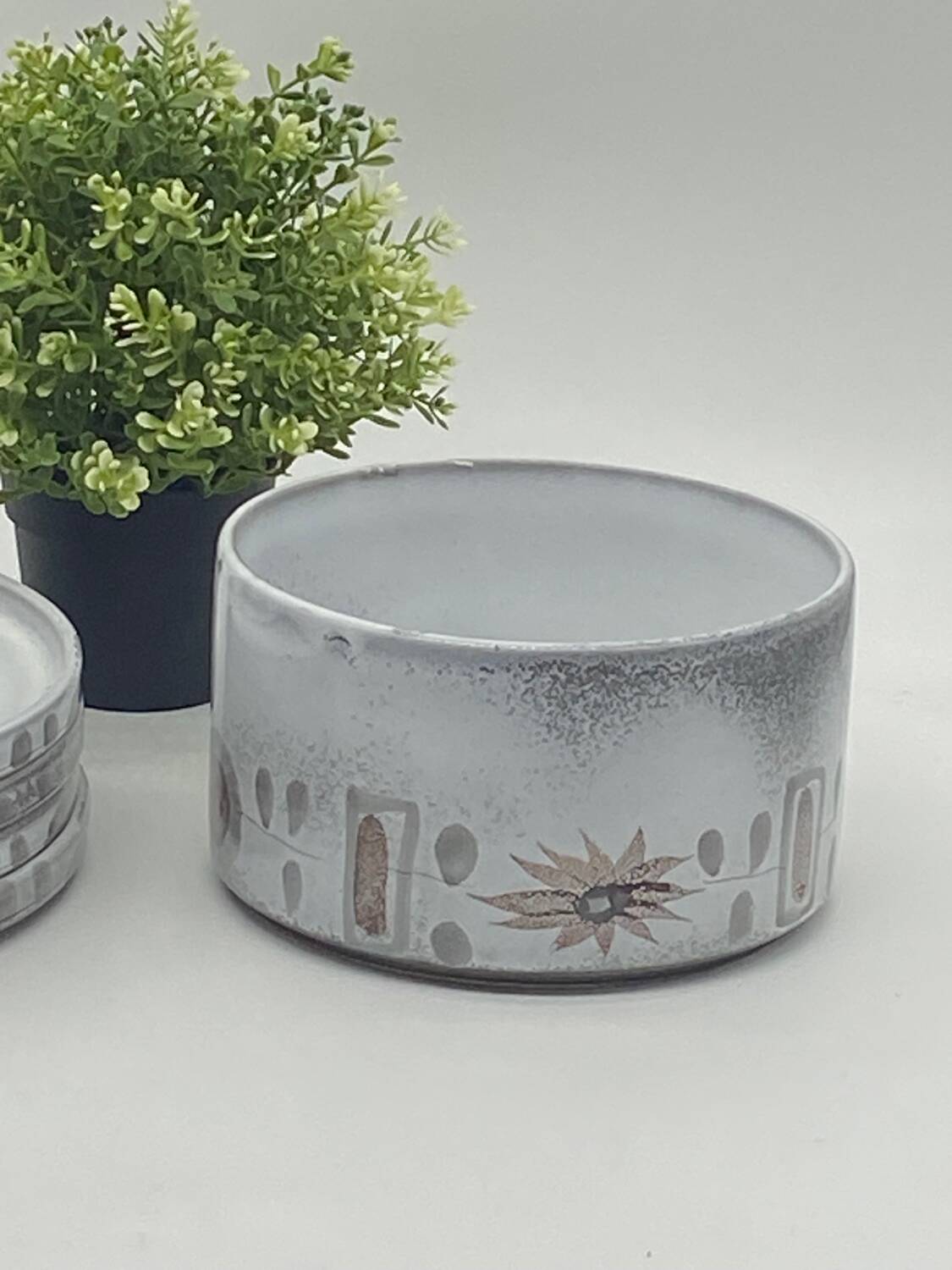 Vintage Niderviller Graminées earthenware plate/salad bowl service