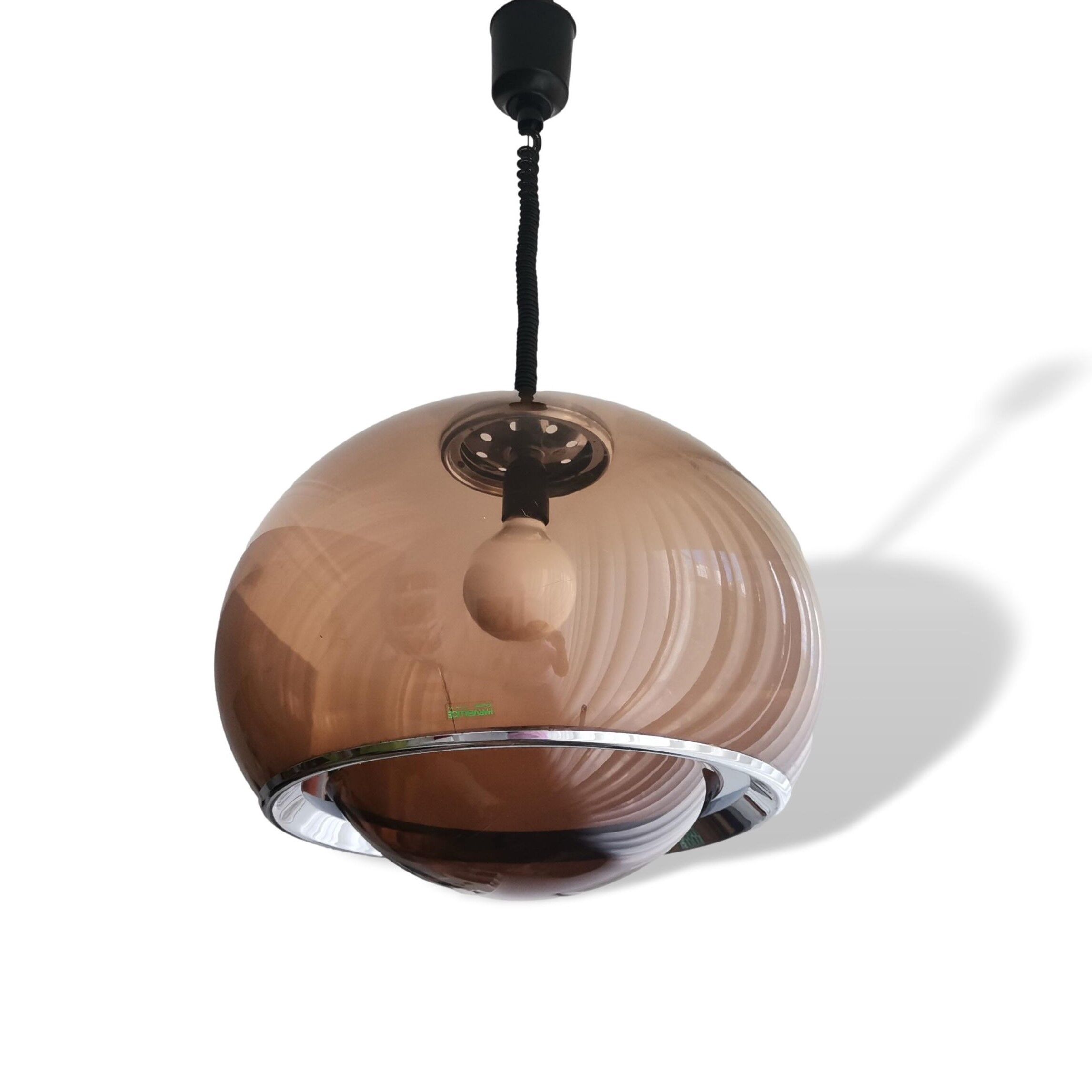 Meblo Guzzini 60s Italian pull down hanging lamp