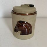 Porte-cigarettes vintage 1960 Longchamp daim cheval sable - 11 x 10 cm