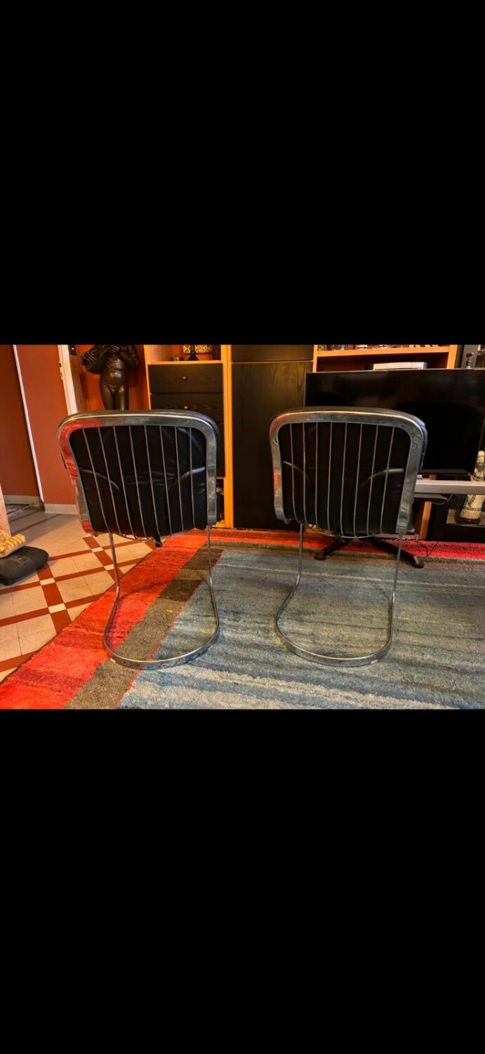 2 chaises Willy Rizzo pour Cidue