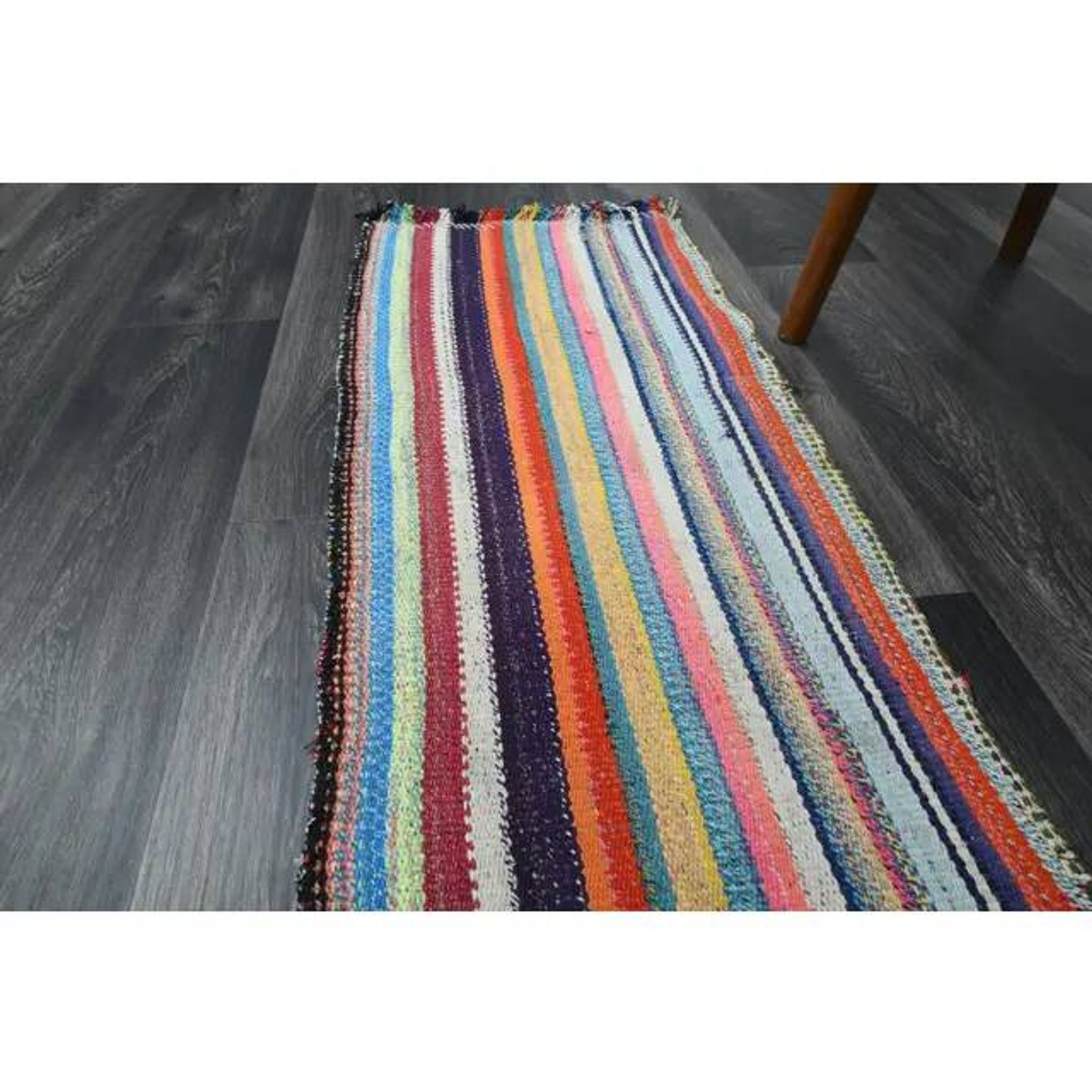 Vintage Turkish Oushak Handmade Wool & Cotton Runner Rug 46x523
