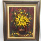 Still life with bouquet of mimosa by Florent Sichet