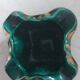 Old green and gold ceramic ashtray signed SRB Paris