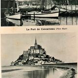 Old map of brittany côtes-d'armor armorican massif from 1945