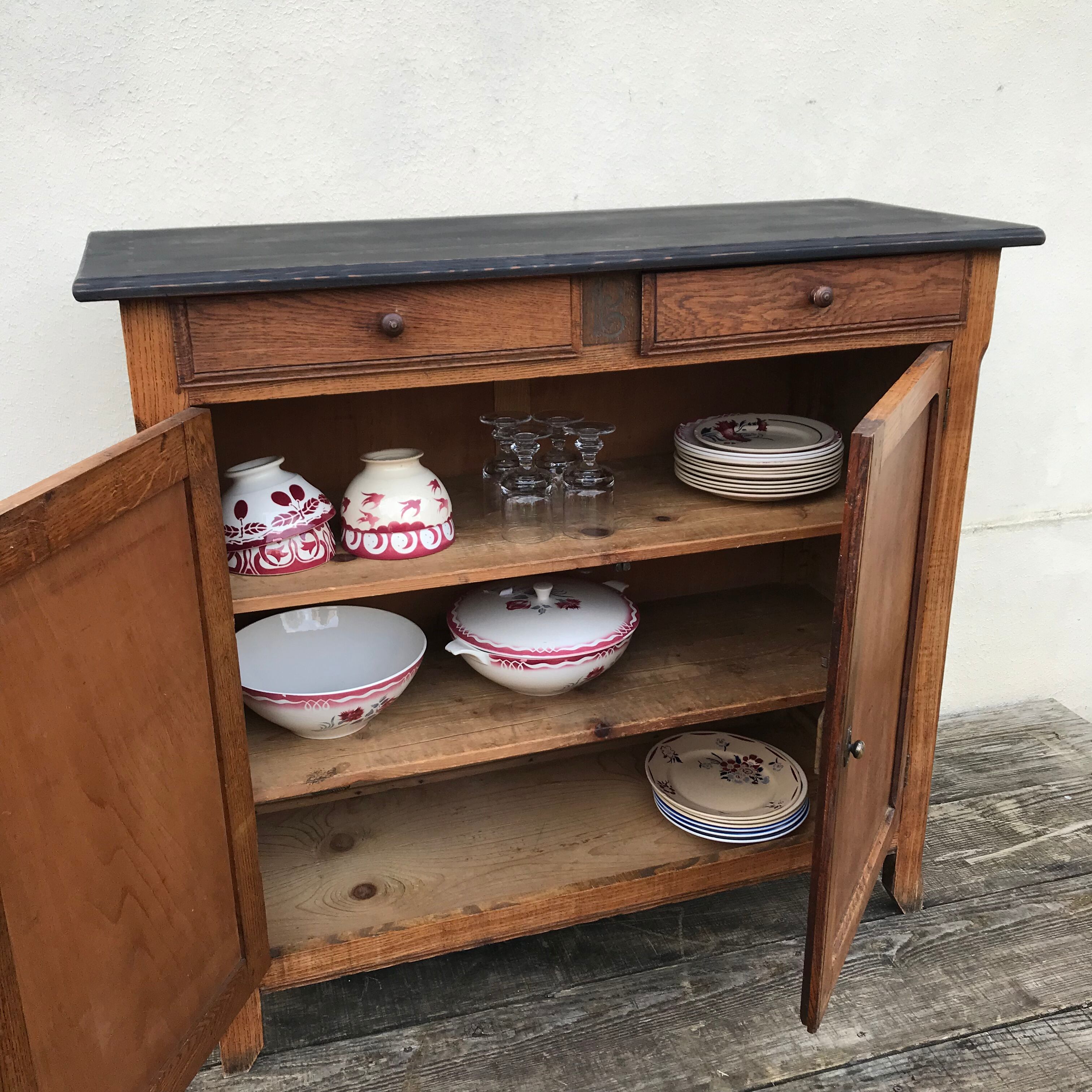 Vintage parisian buffet 1940 in oak