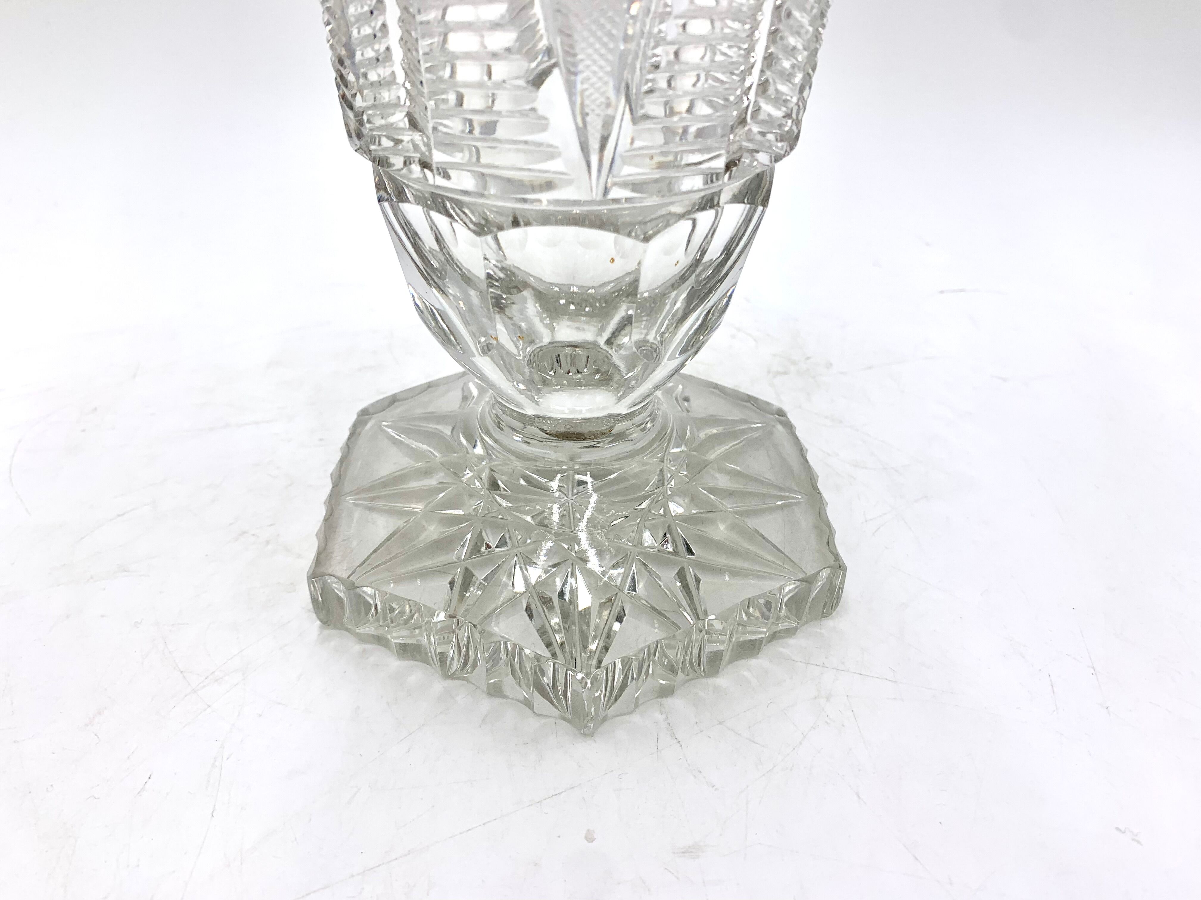 Midcentury Crystal Vase, Poland, 1960