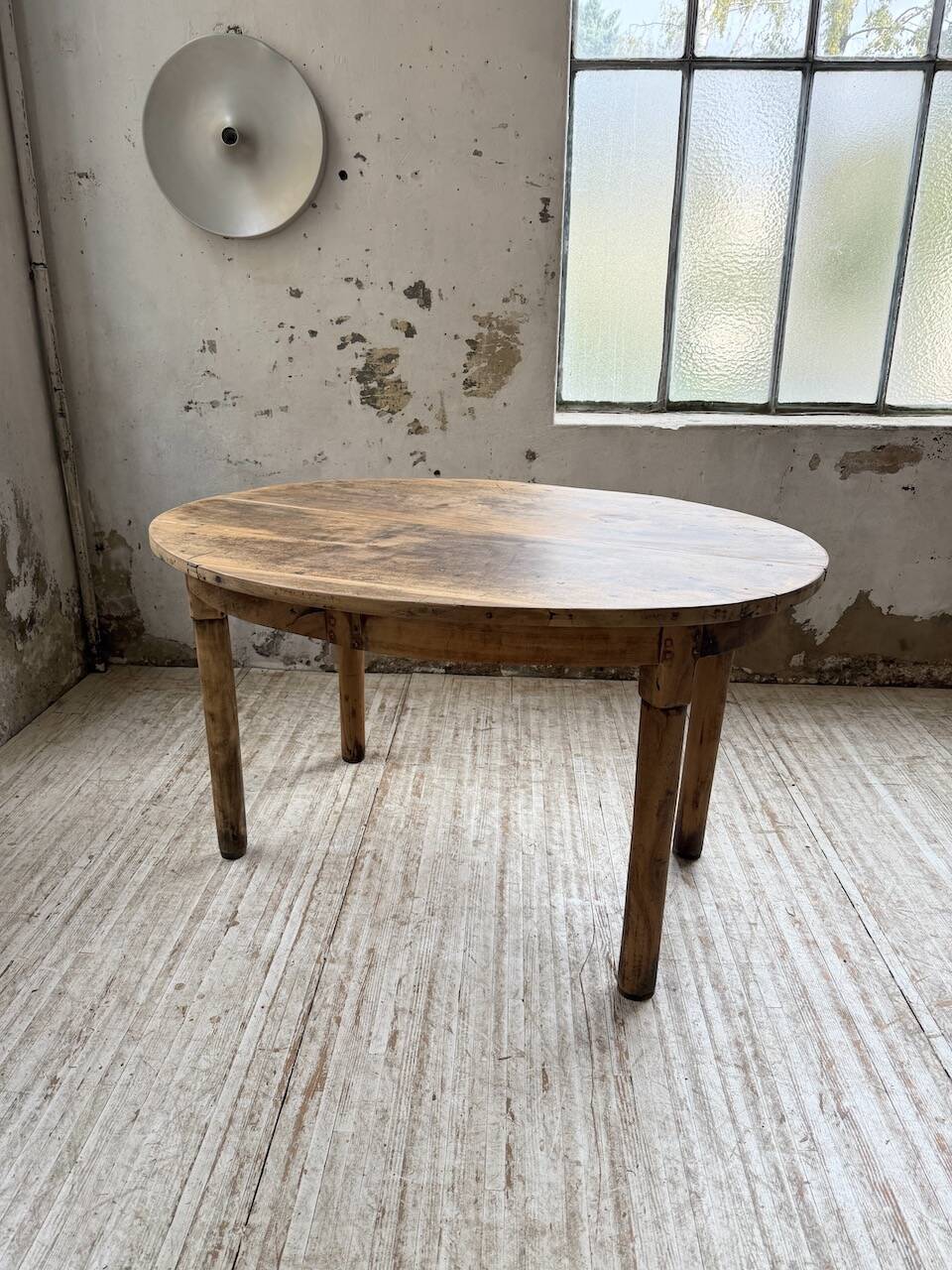 Oval walnut farmhouse table