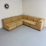 Modular sofa in beige fabric, 70s, 5 elements