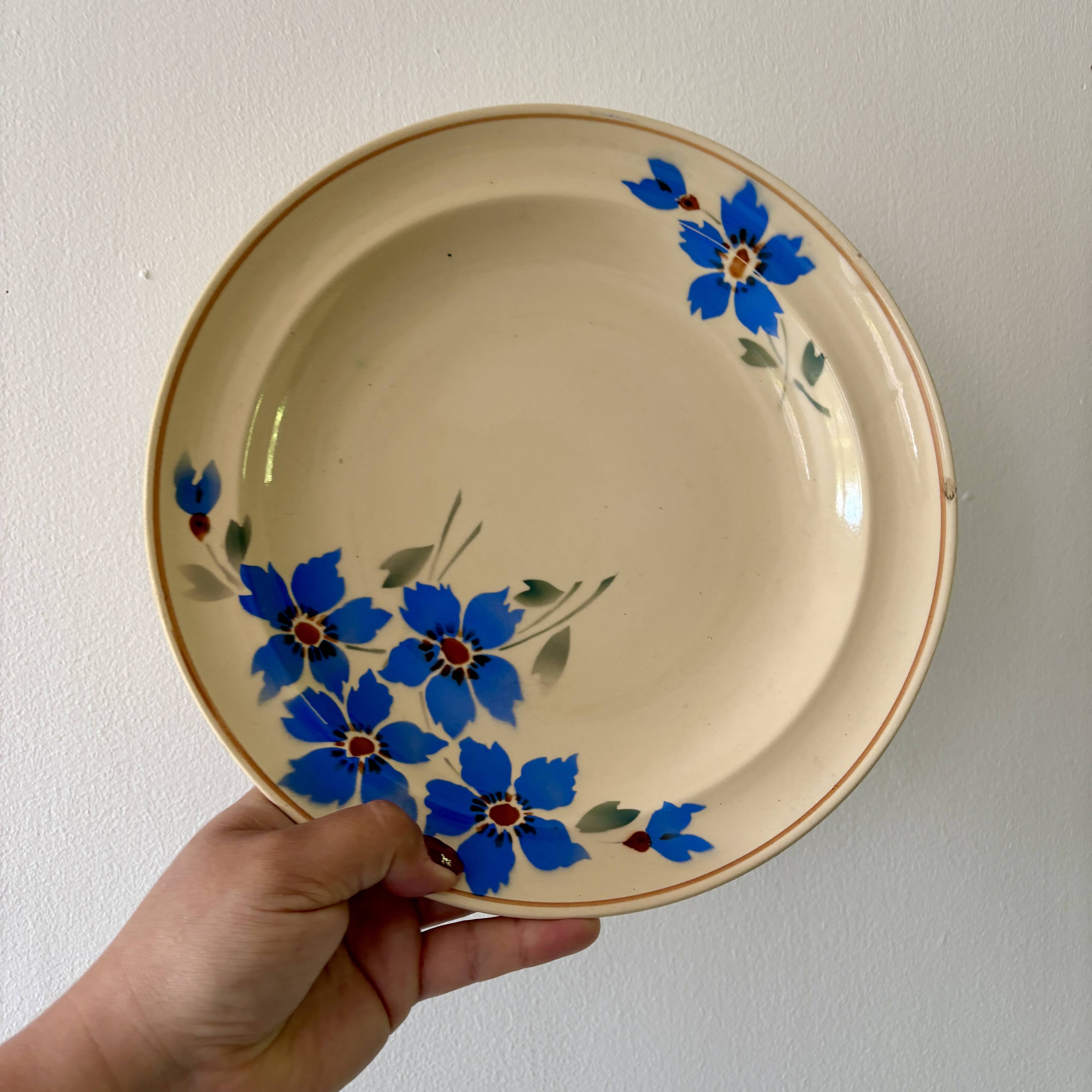 Set of 10 mismatched vintage soup plates