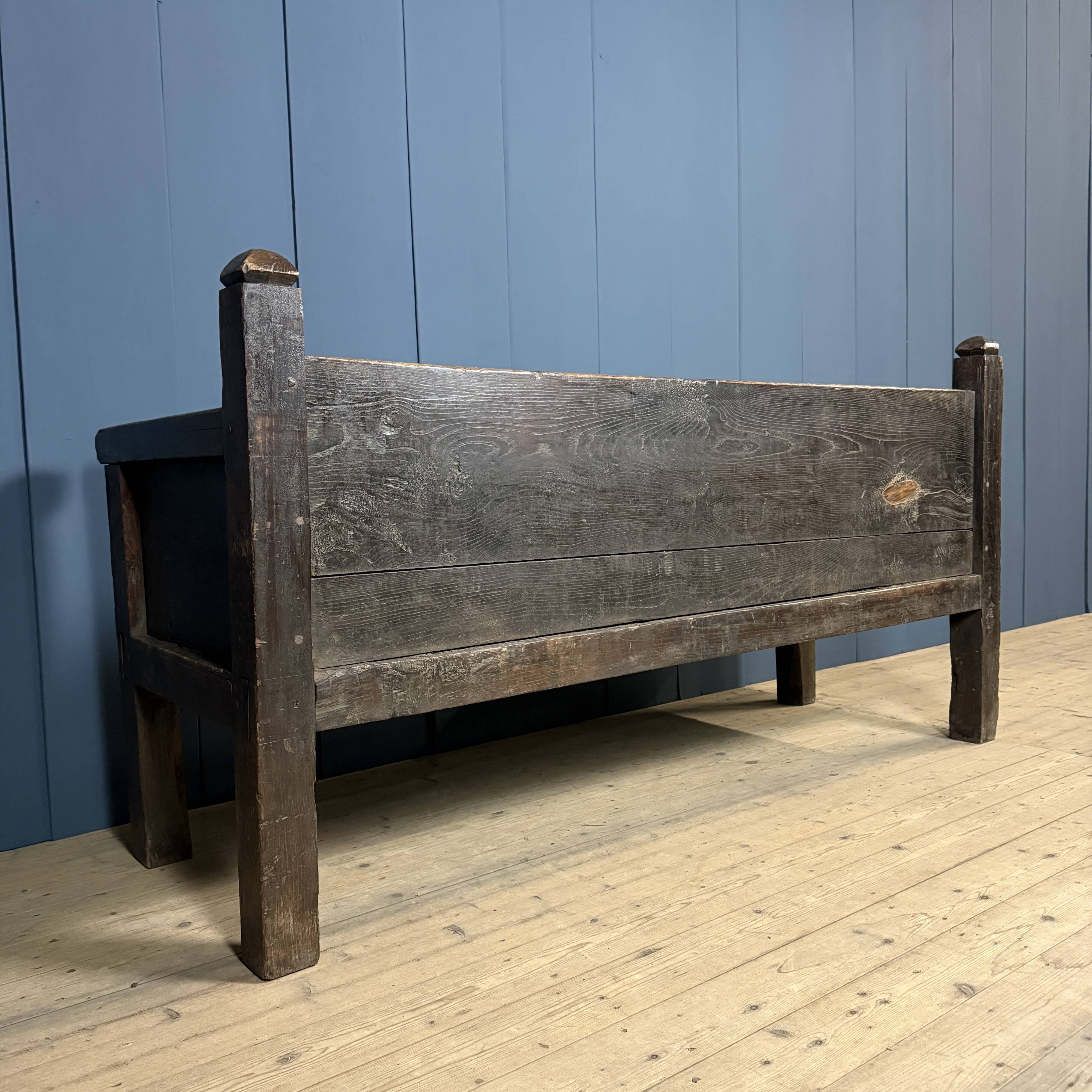 Antique Spanish chestnut wood bench from the 18th century