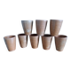 Ensemble de 8 tasses ou verres en grès tourné artisanal