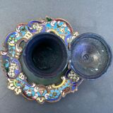 Bronze inkwell, cloisonné enamels, Napoleon III era